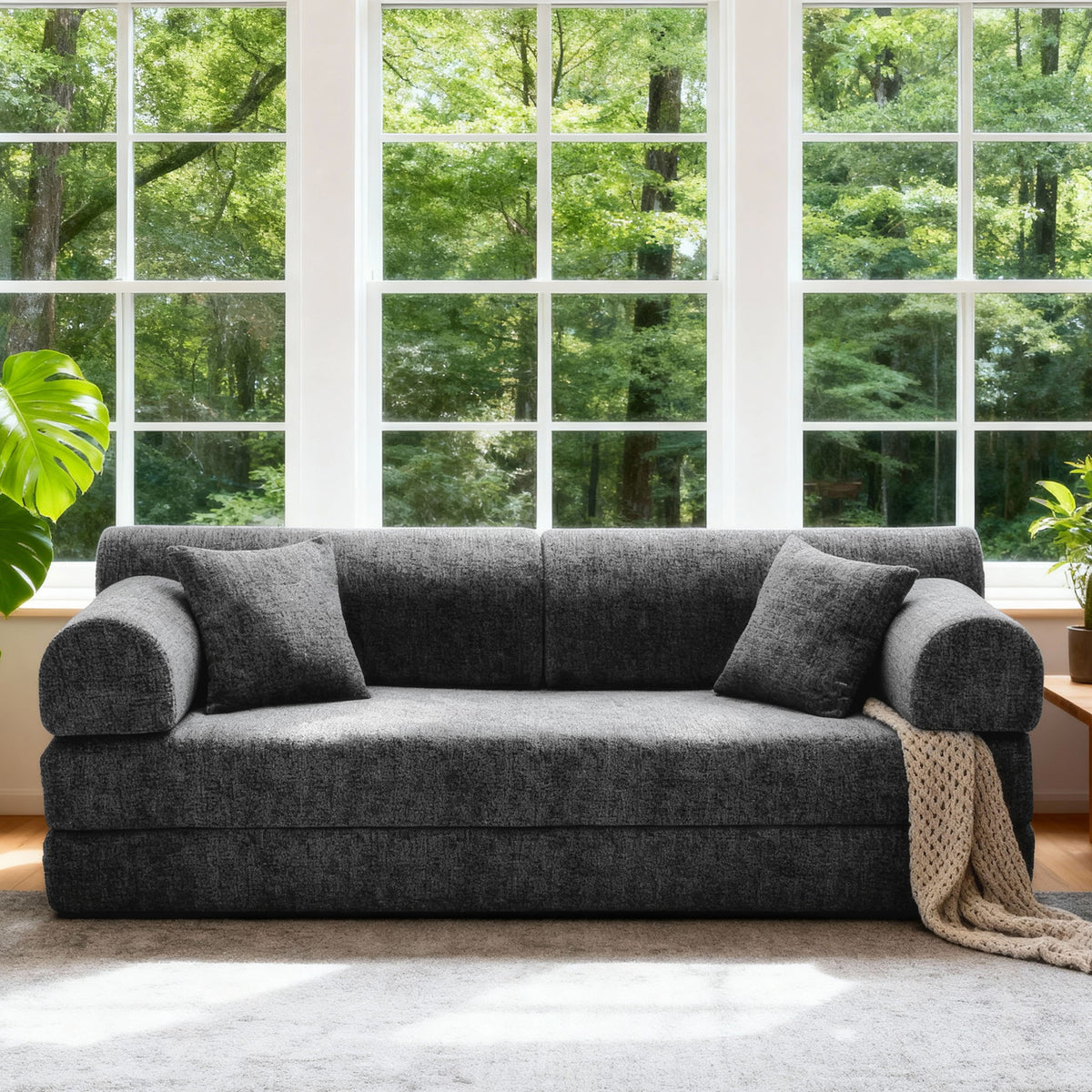 Convertible Sleeper Sofa Bed, Folding Mattress Couch & Fixed Shape Frame For Living Room
