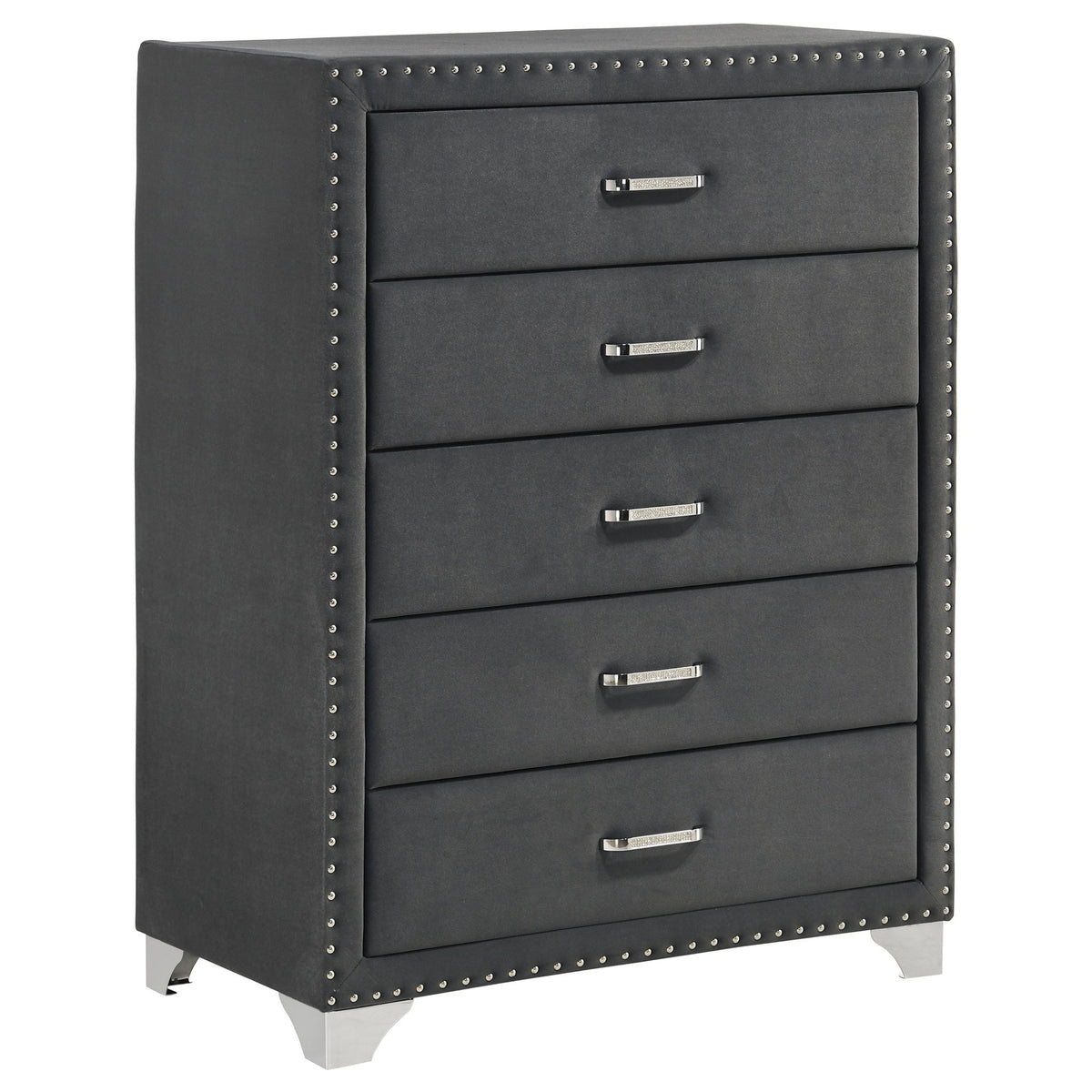 5 Drawer Bedroom Chest With Crystal Pulls