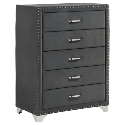 5 Drawer Bedroom Chest With Crystal Pulls