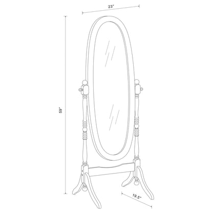 Dunne - Cheval Mirror With Oval Frame