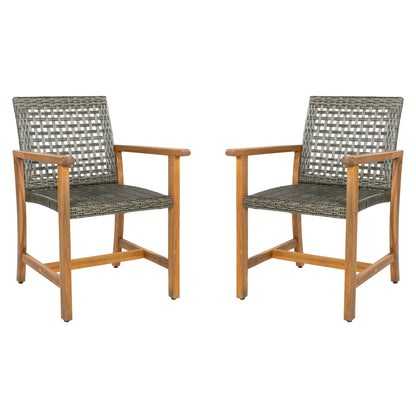Outdoor Dining Chairs (Set of 2) - Mocha / Teak