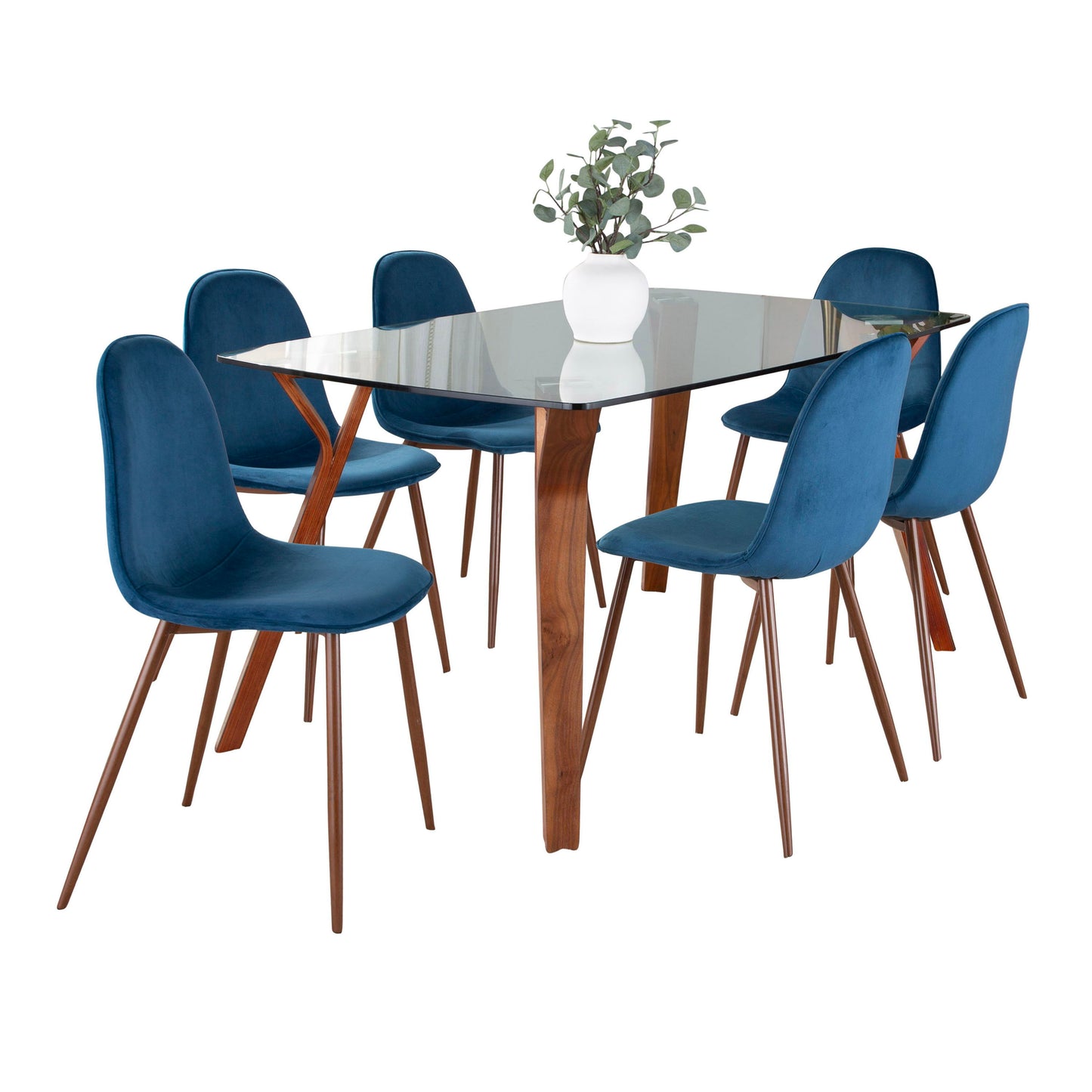 Folia Pebble - 7 Piece Dining Set Mid Century Modern