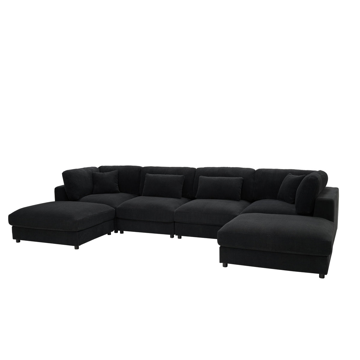 Upholstered Modular Sectional & Custom Configuration And Toss Pillows