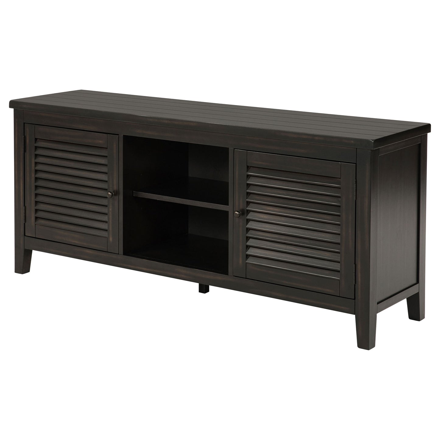 Sutter - 2 Door TV Stand With Mission Design - Dark Brown