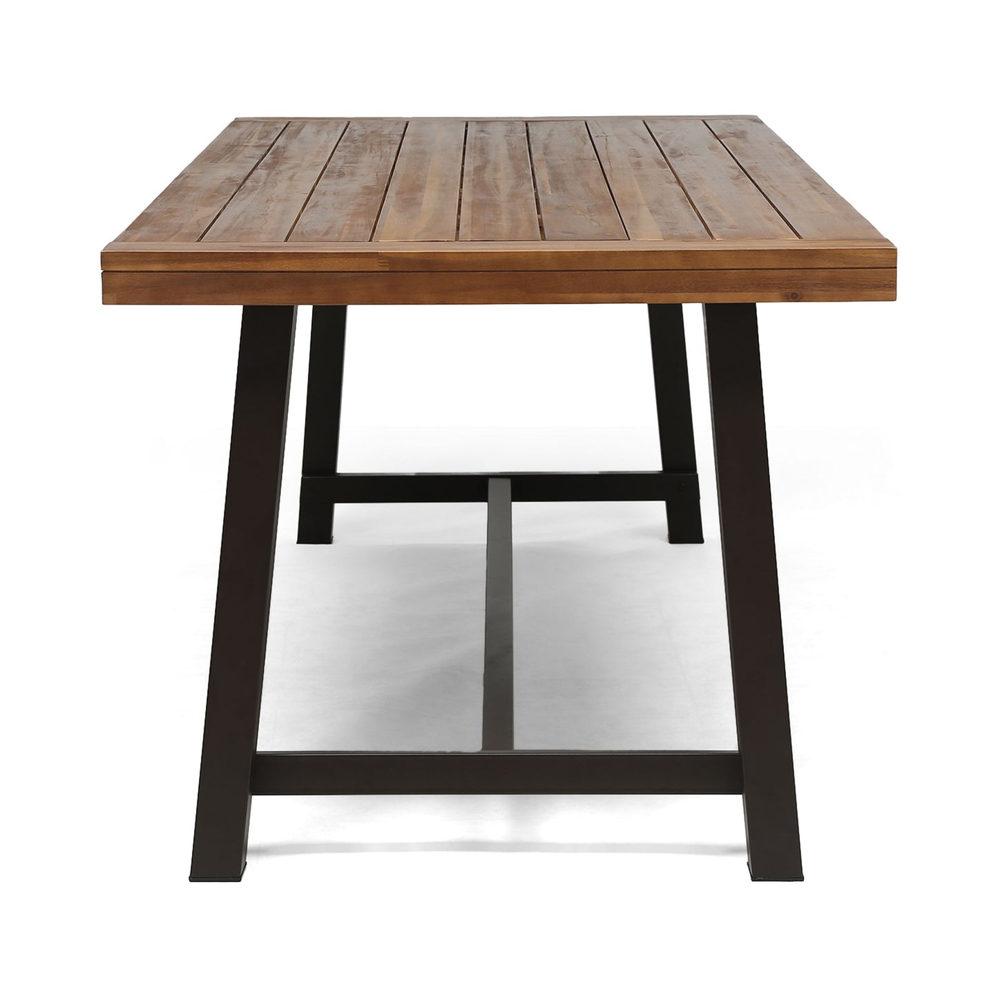 Equilibrium - Outdoor Dining Table With Wooden Frame And Slat Top
