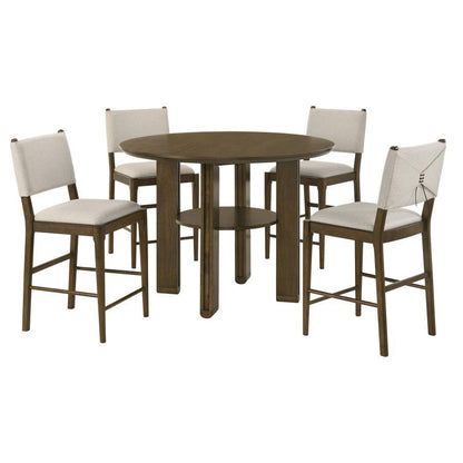 Ottowa - 5 Piece Round Counter Height Dining Room Set - Brown