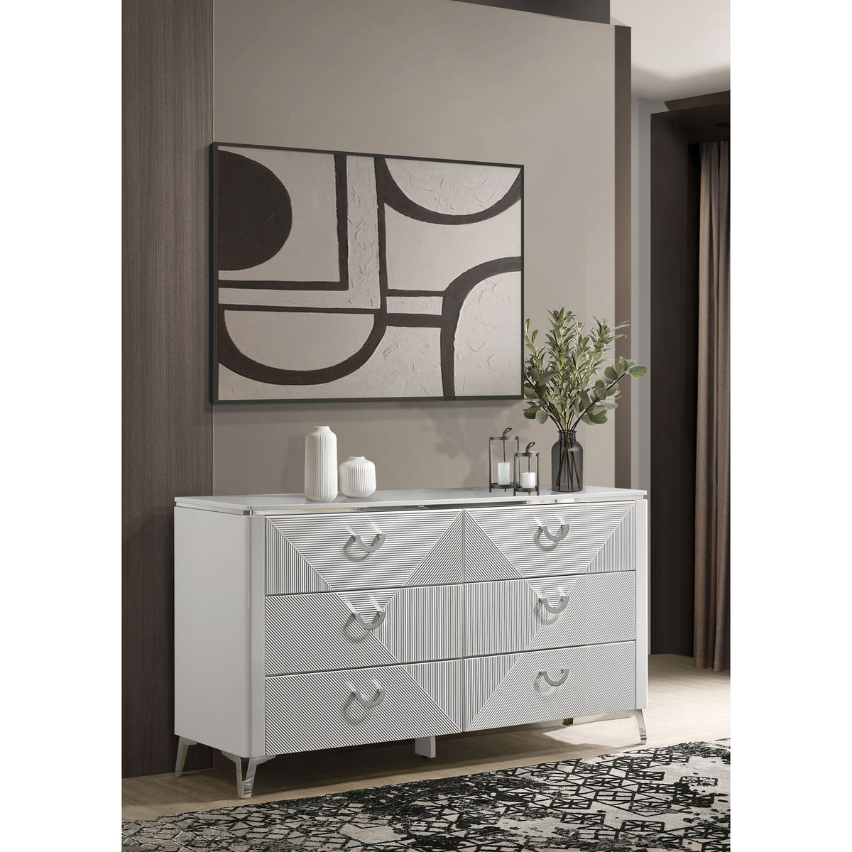 Buckley - 6 Drawer Dresser - Gloss White