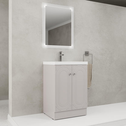 Contemporary Freestanding Bathroom Vanity With Resin Sink & Soft-Close Cabinet Doors