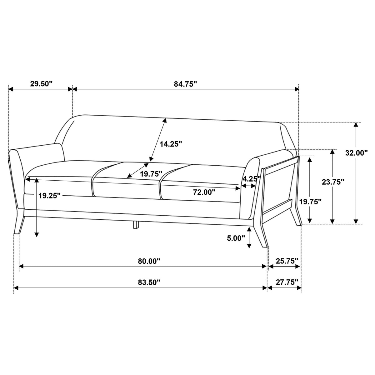 Caspian - Sofa Set With Flared Arms