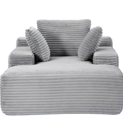 Oversized Chaise Lounge Chair Cozy Cloud Couch With 3 Throw Pillows And Wide Armrest