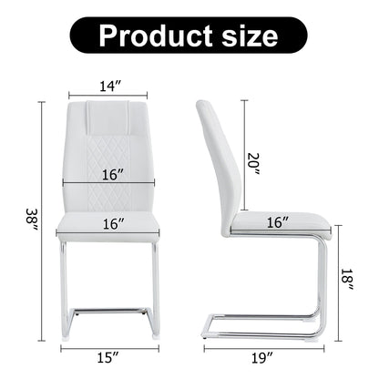 Modern Dining Chairs With Padded Seat, Metal Legs