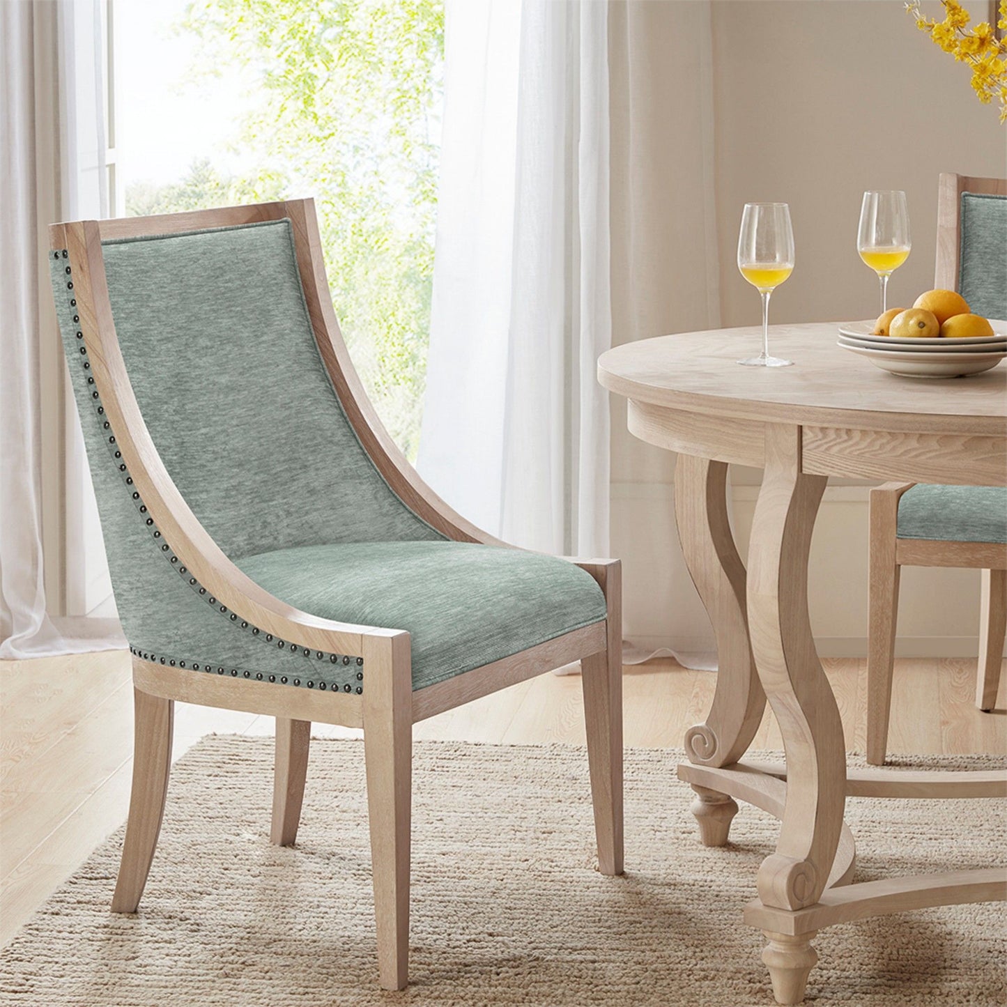 Upholstered Dining Chair With Nailhead Trim