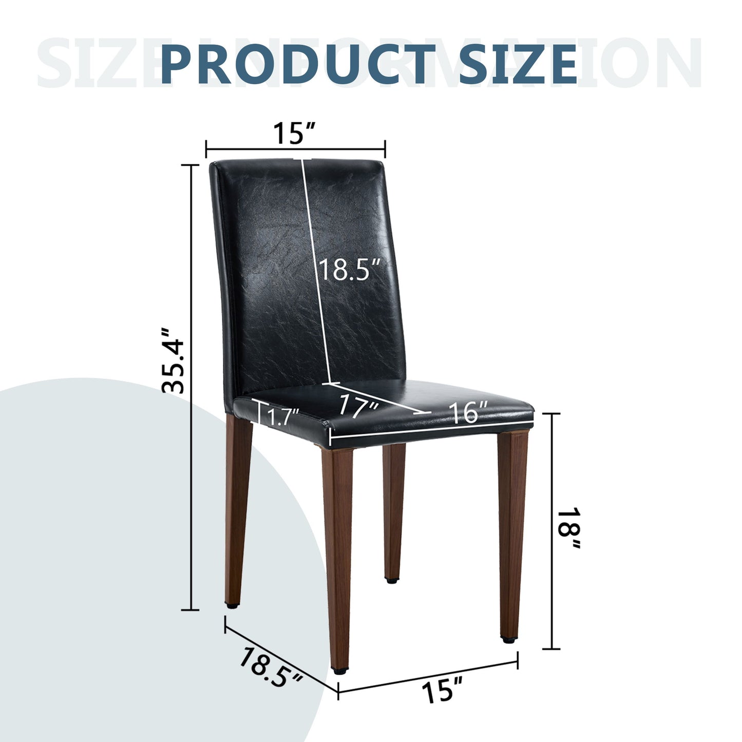 Simple Versatile Dining Chairs Set With Comfortable Design And Sturdy Metal Legs, 4 Piece Set - Black / Dark Walnut