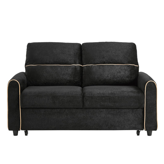 Pull Out Sofa Bed With Adjustable 3 Position Backrest, USB Charging Ports, Side Pockets