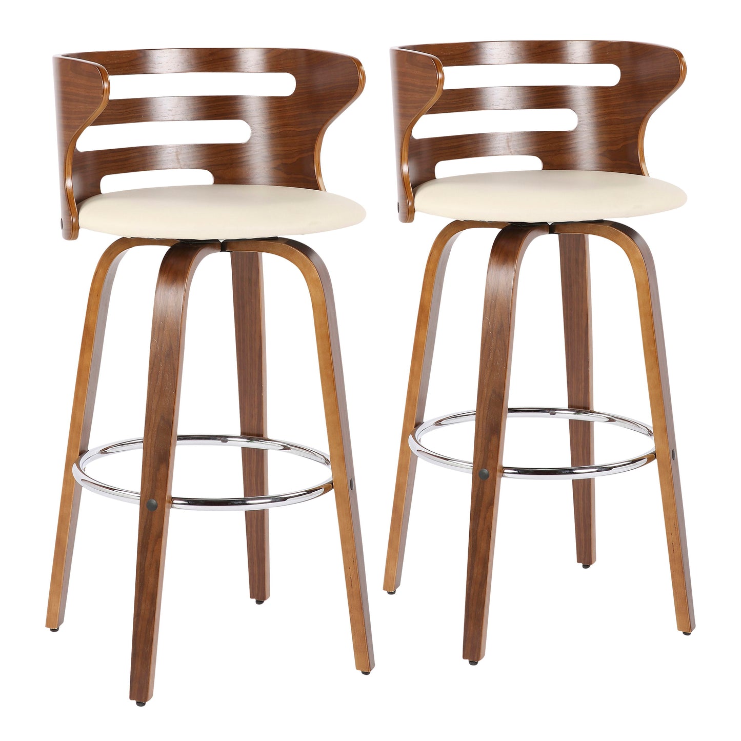 Cosini - Mid Century Modern Fixed Height Barstool With Swivel (Set of 2)