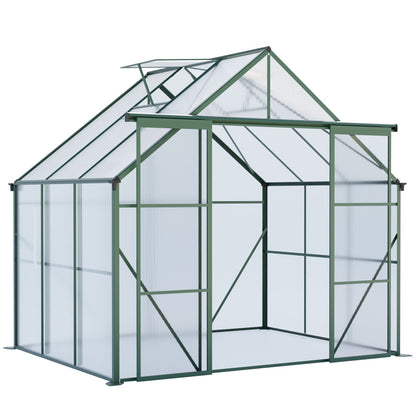Double Door Polycarbonate house Raised Base And Anchor Aluminum Heavy Duty Walk In houses For Outdoor Backyard In All Season