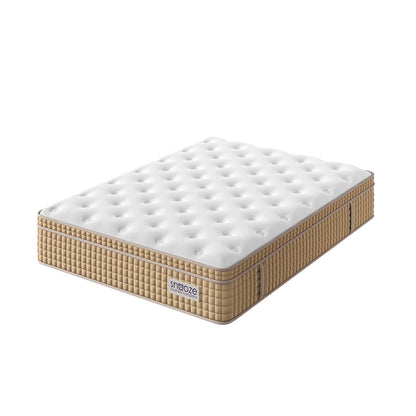 Snooze Mattress Company Glacier - 12" Euro Top Medium Firm Hybrid Mattress With Independently Encased Coils & Gel Memory Foam