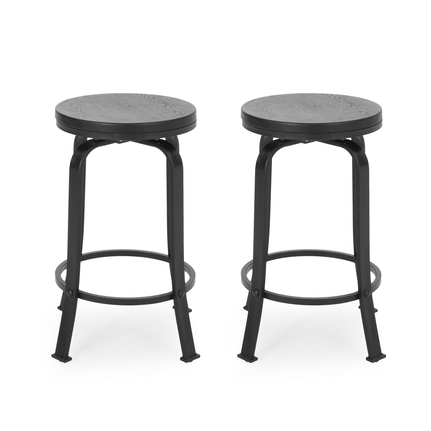 Modern Industrial Counter Stool Set With Swivel Function