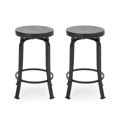 Modern Industrial Counter Stool Set With Swivel Function