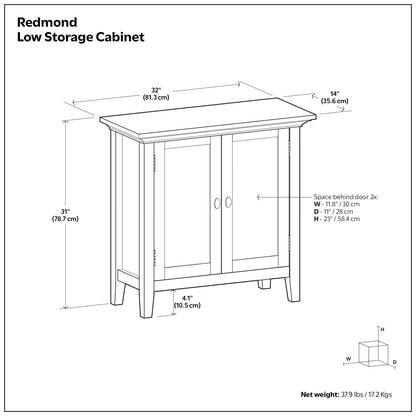 Redmond - Low Storage Cabinet - Brunette Brown