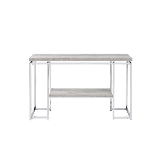 Chafik - Accent Table - Natural Oak & Chrome