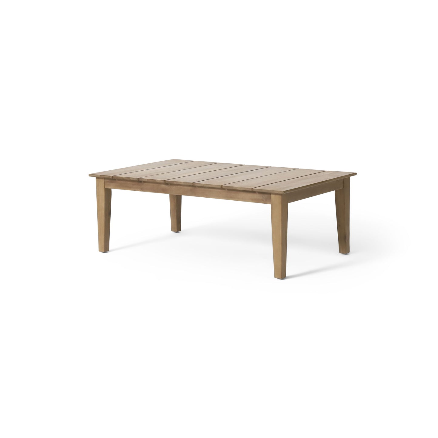 Outdoor Coffee Table With Slat Panel Top - Light Brown