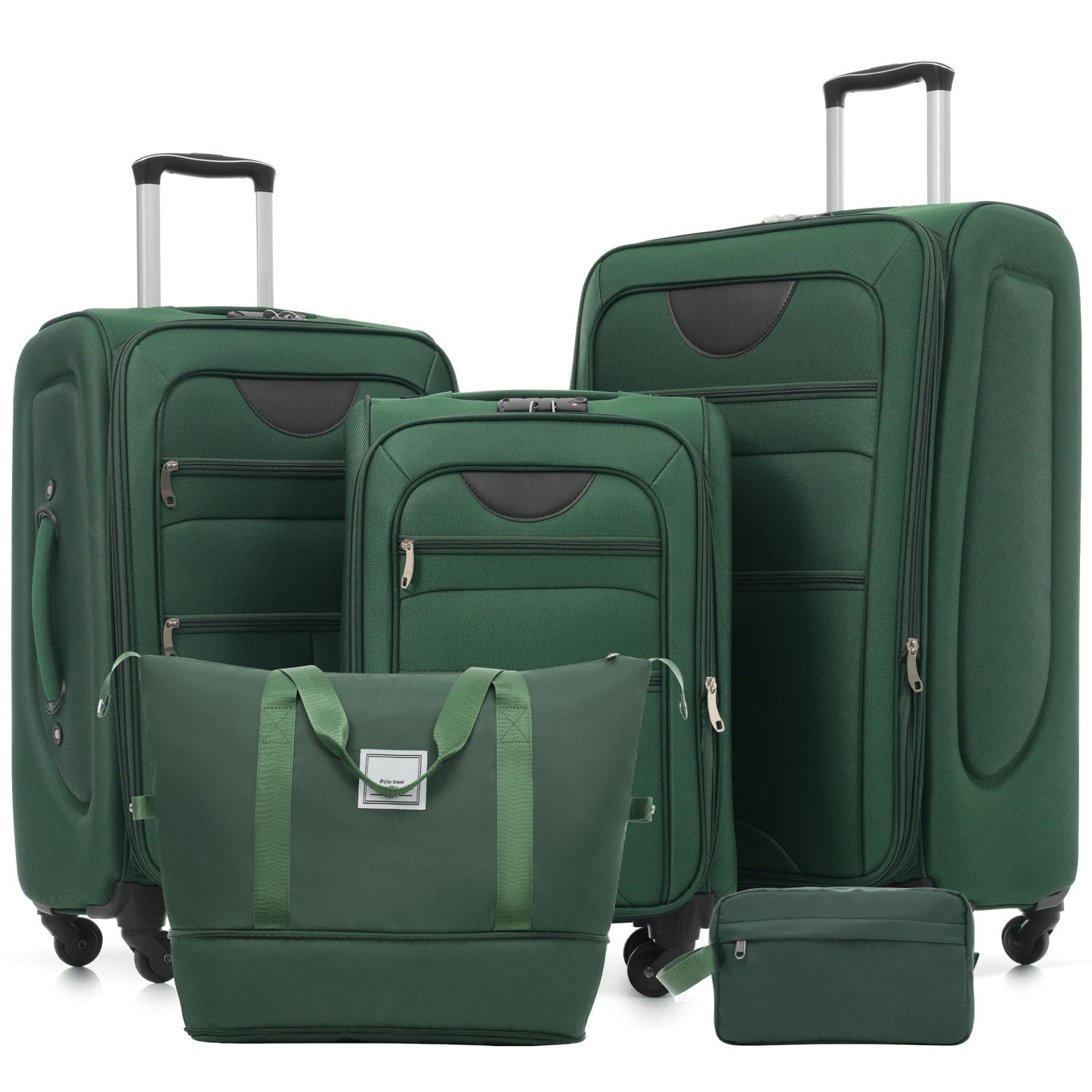 Softside Luggage Expandable Set With Duffel Bag Upright Spinner