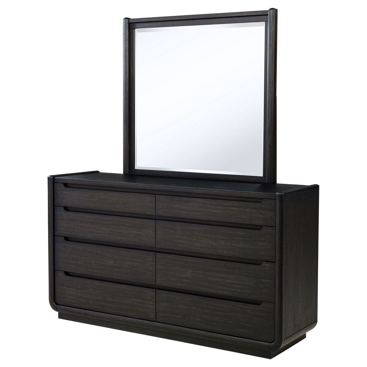 Bangor - 8 Drawer Dresser With Mirror Set - Black
