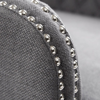 Heston - Accent Chair With Quilted Back And Nailheads - Gray