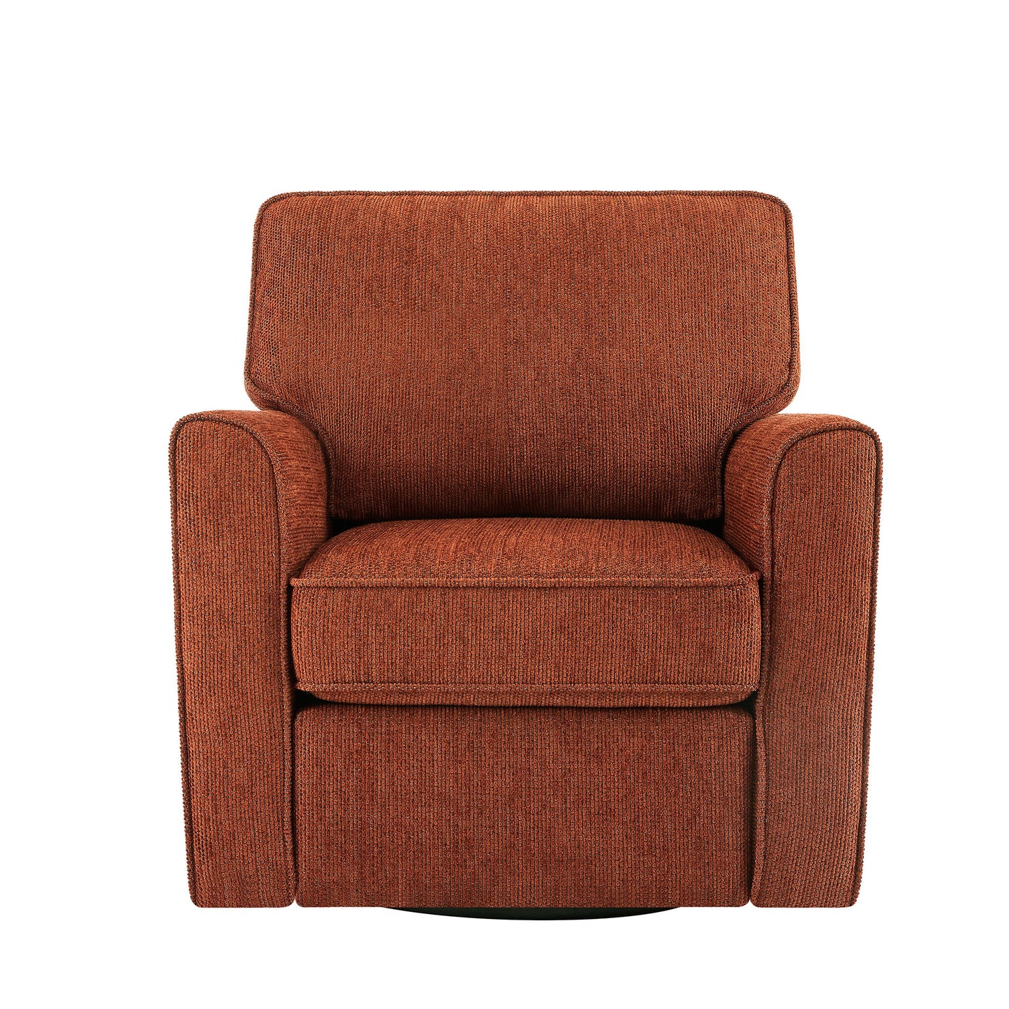 360° Swivel Accent Barrel Armchair With Side Pockets, Compact Design