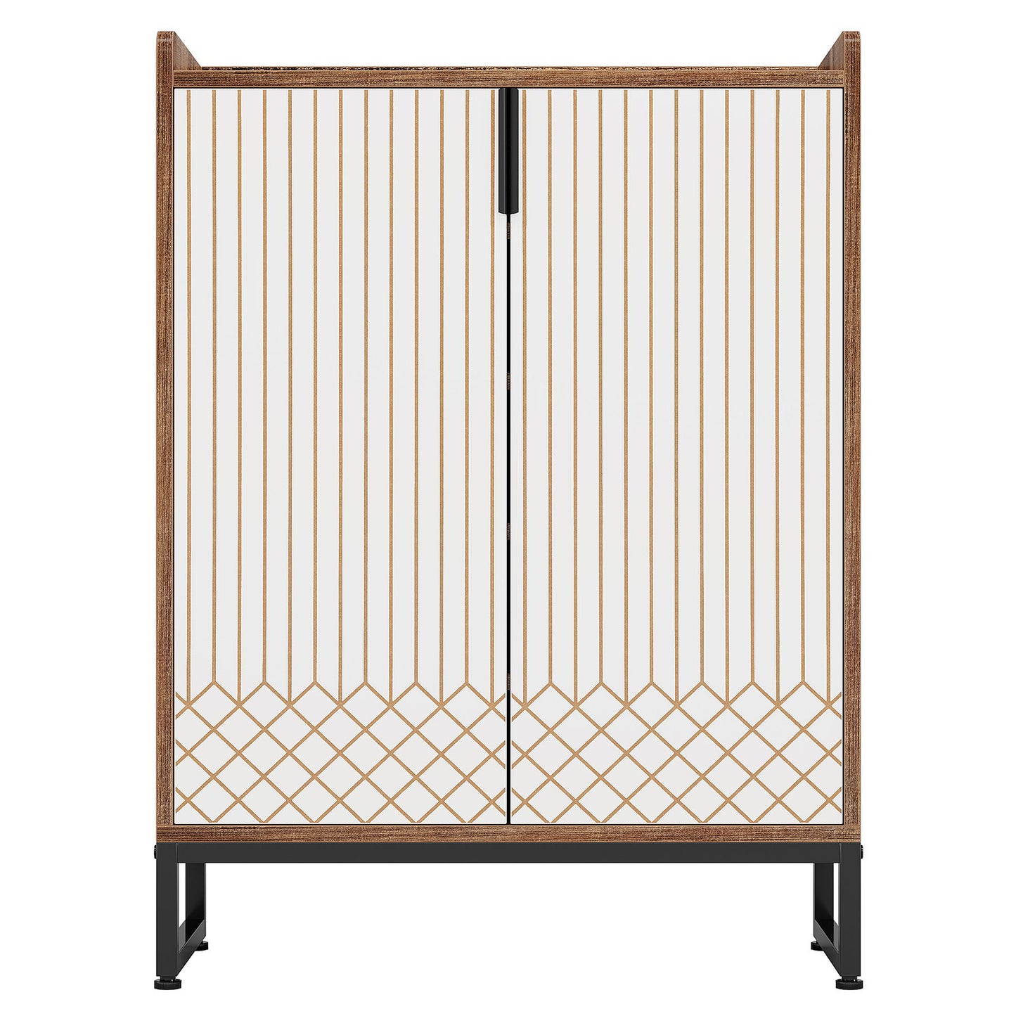 5 Tier Shoe Cabinet With Doors, Compact Entryway Storage Organizer
