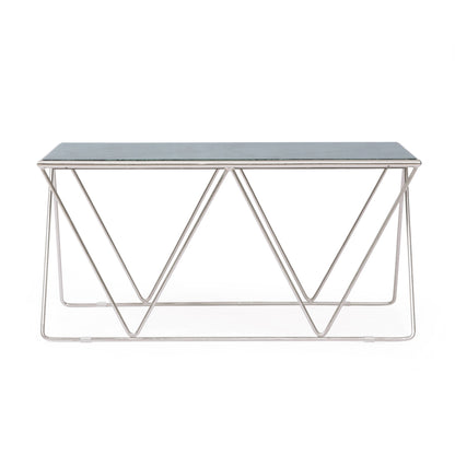 Modern Glam Marble Coffee Table With Gold Base - Green