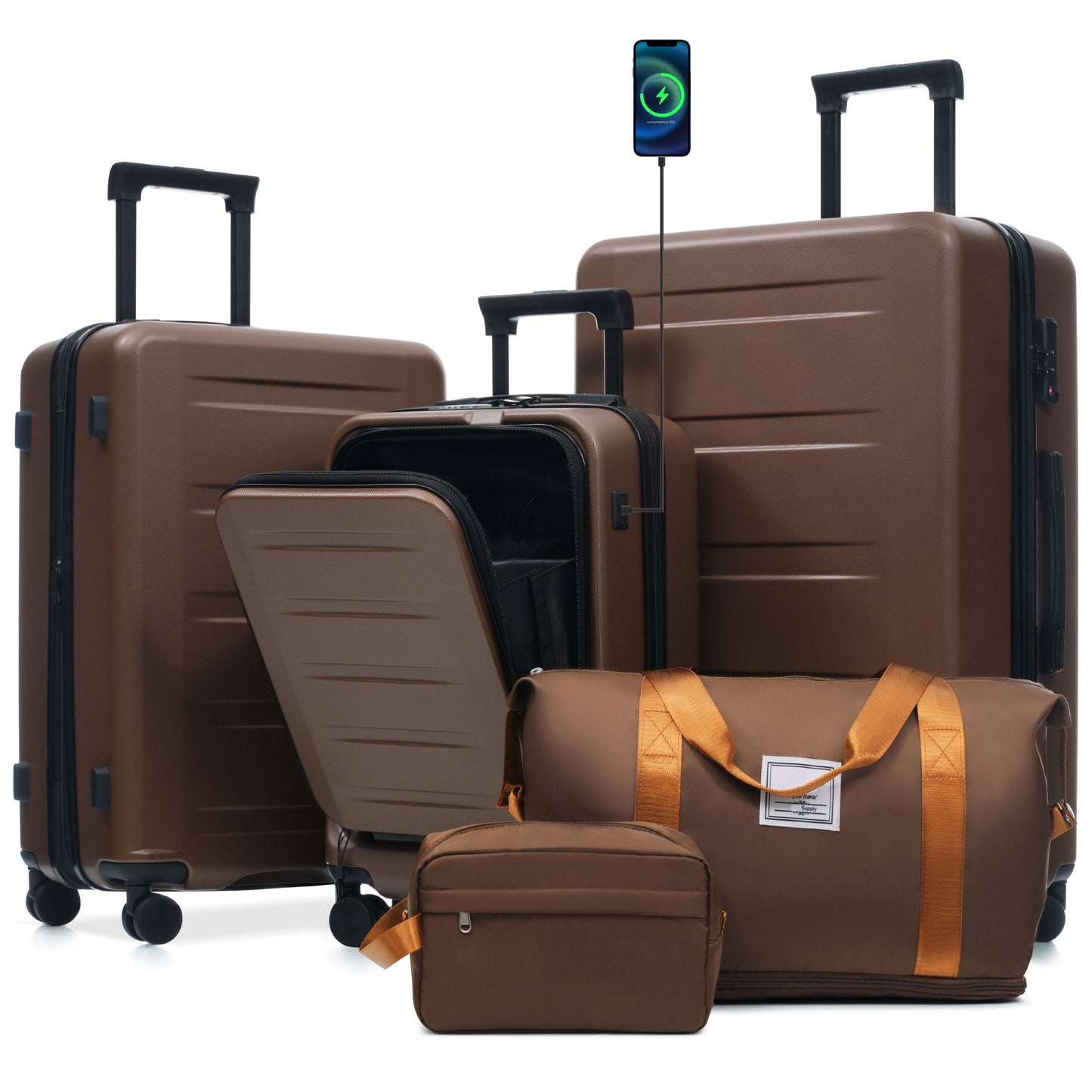 Hardside Luggage Set 5 Piece With Front Opening