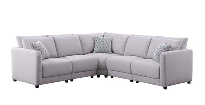 Penelope - Fabric Reversible Modular Sectional Sofa With Ottoman And Pillows