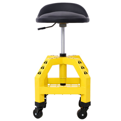 Pneumatic 360 Degree Swivel Stool, Mechanics Rolling Creeper Seat, Heavy Duty Rolling Mechanics Stool, Shop Stool With Casters