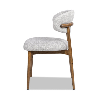 Locke - Modern Upholstered Dining Chair With Frame - Salt / Pepper