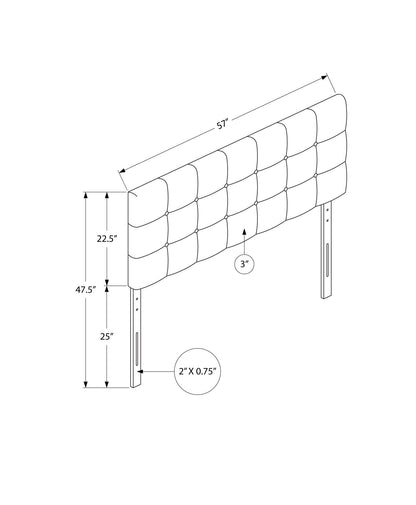 Full Size Headboard Only Upholstered Leather Look - White
