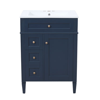 Bathroom Vanity With Top Sink, Storage Cabinet With 2 Drawers And Tip-Out Drawer