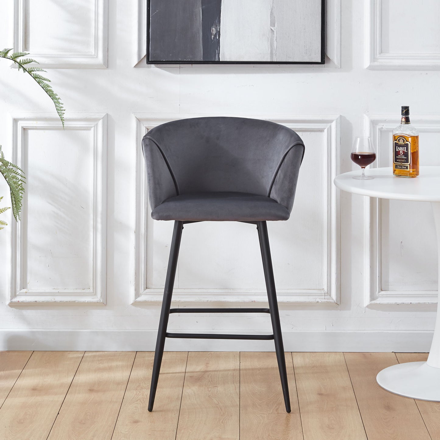 Counter Height Bar Stool Metal Legs (Set of 2)