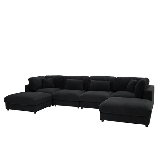 Upholstered Modular Sectional & Custom Configuration And Toss Pillows