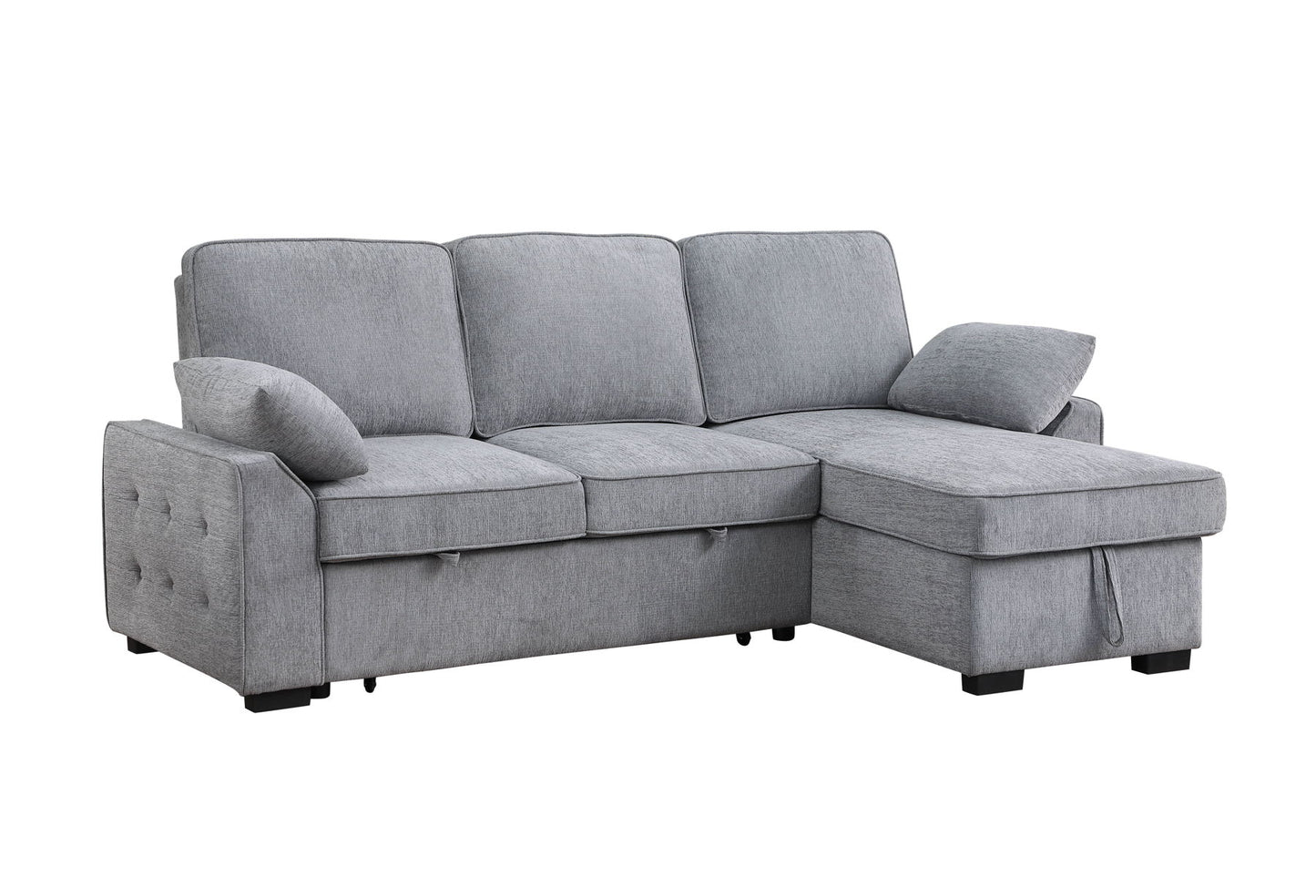 Mackenzie - Chenille Fabric Sleeper Sectional With Right-Facing Storage Chaise