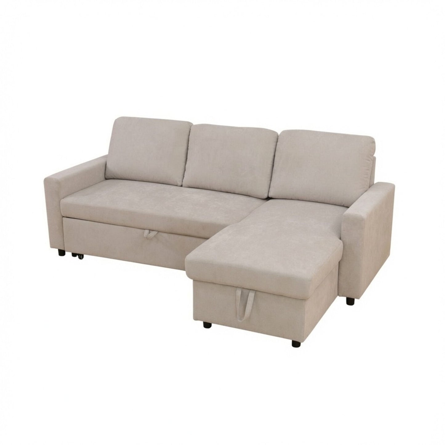 L - Shaped Convertible Sofa Bed With Storage Chaise