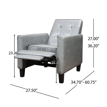 Wide Manual Club Recliner - Dark Gray