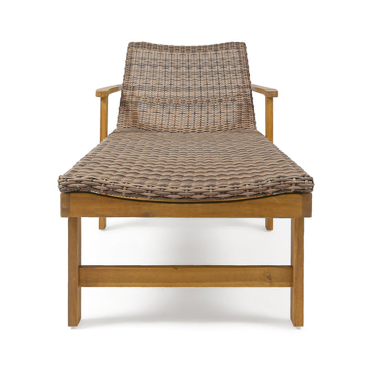 Hampton - Outdoor Chaise Lounge With Adjustable Backrest - Natural