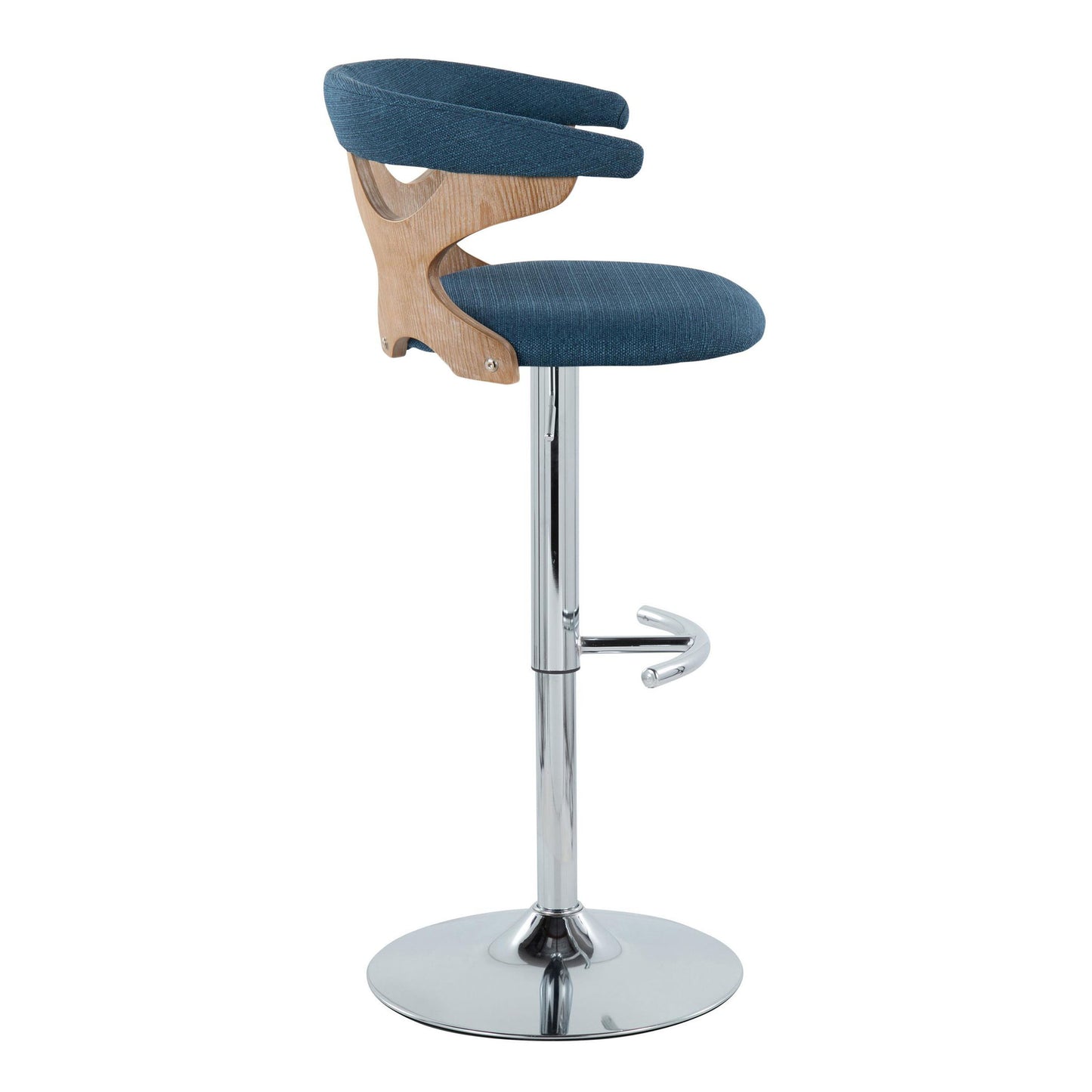 Gardenia - Contemporary Adjustable Barstool With Swivel / Rounded T Footrest (Set of 2)