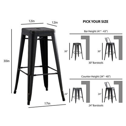 Backless Bar Stools (Set of 2) - Black