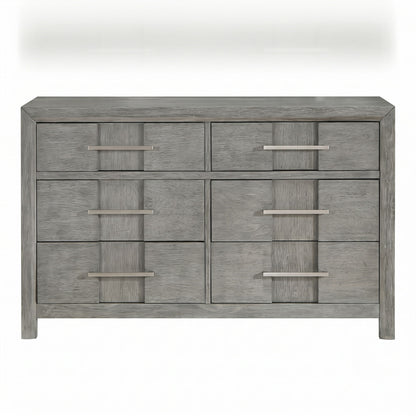 6 Drawer Dresser - Gray - Wood