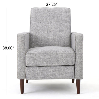 Upholstered Fabric Recliner With Button Tufted (Set of 2) - Light Gray