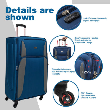 4 Piece Set Softshell Luggage