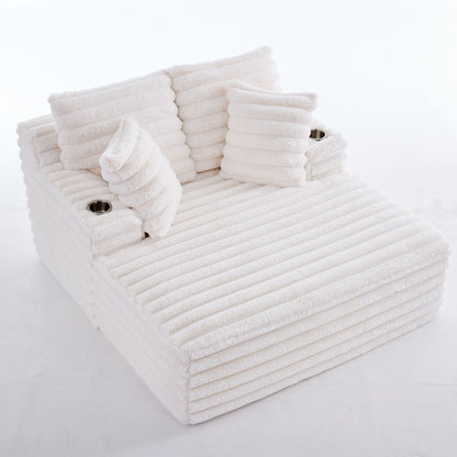 Oversized Chaise Lounge Chair Indoor With Pillows For Living Room